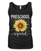 Sunflower Preschool Squad Teacher Funny Tee Back To School