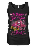 In October We Wear Pink Truck Sunflower Breast Cancer 155