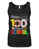 Happy 100th Day Of School Football Baseball Sport Lovers