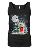 Maltese Under Moonlight Snow Christmas Pajama 81