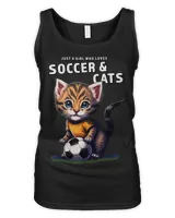 Funny Cat Girl Loves Soccer and Cats Cat with Soccer Ball 29