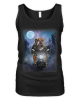 English Bulldog Riding Motorcycle Icy Moon Biker Dog