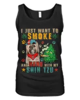 Vintage Smoke And Hang With My Shih Tzu Funny Smoker Weed