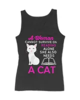 Books A Woman Cannot Survive On Books Alone Cat Book Lover librarian readers