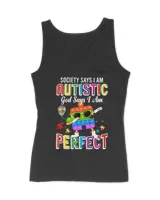 DH Autism Awareness Shirt, Pop It Shirt, Society Says Im Autistic God Says Im Perfect Autism Shirt, Autism Kid Pop It SHirt, Autism Month