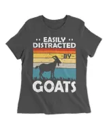Easily Distracted By Goats Retro Funny Goat Lover
