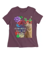 Funny Llama mama recycles Christmas celebration bows graphic