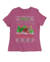 Funny Chicken Green Red Plaid Leopard Merry Christmas