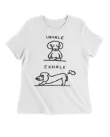 Inhale Exhale Dachshund Funny Yoga Dachshund T-Shirt