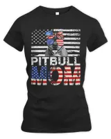 Womens Cool Pitbull Mom USA Flag Patriotic Mothers Day