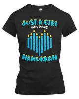 Just a Girl Who Loves Hanukkah Shirt Jewish Chanukah