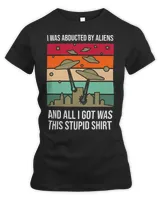 Funny Alien I Was Abducted By Aliens Retro Sunset Vintage
