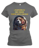 Cute Beagle dog hungry in Astronaut suit space