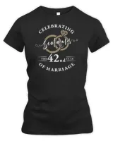 Womens Soulmates 42 Years of Marriage 42nd Wedding Anniversary V-Neck T-Shirt