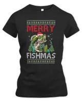 Merry Fishmas Fishing Ugly Christmas Large Mouth Bass T-Shirt