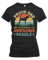 Beagle Dog Proud Beagle Dad Vintage Retro Dog Dad Present 100 Beagles