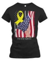 Spina Bifida Awareness Vintage American Flag Yellow Ribbon Shirt