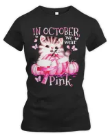 In October We Wear Pink Cute Cat Breast Cancer Awareness24