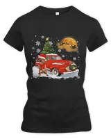 Dachshund Vintage Wagon Red Truck Christmas Tree Pajamas71
