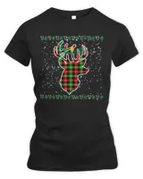 Deer Red Green Buffalo Plaid Deer Head Reindeer Christmas Pajama 39