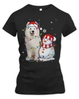 Cute Samoyed Santa Hat Christmas Light Xmas