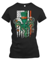 Awesome St.Patrick's Octopus With Irish American Flag. T-Shirt