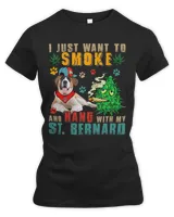 Vintage Smoke And Hang With My St. Bernard Funny Smoker Weed