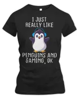 Penguin Bird I Just Really Like Penguins Gaming OK Funny Penguin 86 Ice Ocean