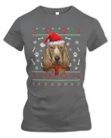 Ugly Sweater Christmas Cocker Spaniel Santa Hat Pajama Xmas