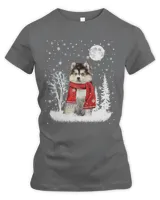 Pomsky Under Moonlight Snow Christmas Pajama 312