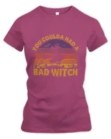 You Coulda Had A Bad Witch Funny Halloween, Devil bat witch riding broom Women's Premium Slim Fit Tee