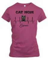 Black cat mom heartbeat custom