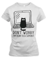 Black Cat Kitty Im from tech support 470 Black Kitten Cat