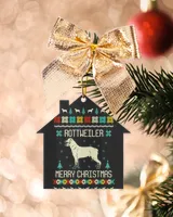 Rottweiler Merry Christmas Ornament - Holiday Home