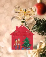 Merry Christmas Family Ornamen, Christmas gift box tree balls