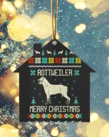 Rottweiler Merry Christmas Ornament - Holiday Home