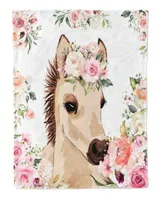 Horse - baby watercolor flowerart