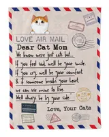 Personalized Blanket For Cat Mom, Cat Dad, Love Air Mail From Cat QTCAT120223BLKA1