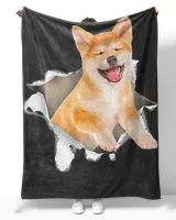 Akita Torn Dog Inside Hole Dog Mid Torn, Funny dog T-Shirt 1