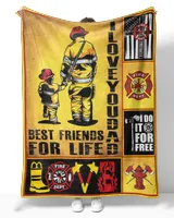 Father's Day Gifts, To My Firefighter Dad Papa Pop Daddy Quilt Fleece Blanket