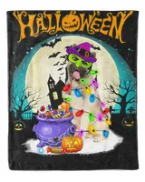 Akita Witch Costumes For Halloween Lights Dog Lover Gift T-Shirt