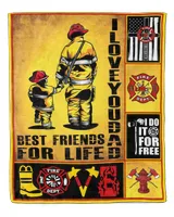 Father's Day Gifts, To My Firefighter Dad Papa Pop Daddy Quilt Fleece Blanket