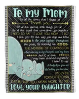 Elephant To My Mom Blanket Quilt Fleece Blanket Bundle