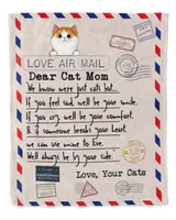 Personalized Blanket For Cat Mom, Cat Dad, Love Air Mail From Cat QTCAT120223BLKA1