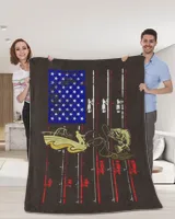 Personalized Vintage Fishing US Flag