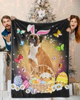 Funny Easter Bunny Boxer Dog Bunny Ear Egg Basket T-Shirt