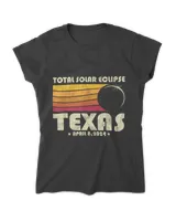 Retro Total Solar Eclipse 2024 Texas Usa Totality T-Shirt