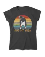 Kiss My Auss Funny Aussie Mom Australian Shepherd Retro 70s T-Shirt