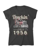 Trucker Truckin Since 1958 Trucker Big Rig Driver 64th Birthday