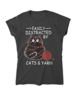 Easily Distracted By Cats And Yarn Kitten Lover Crochet HOC050523A2